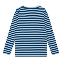 BIRKHOLM Stribet Rib Bluse Poseidon Blå & Baby Blå